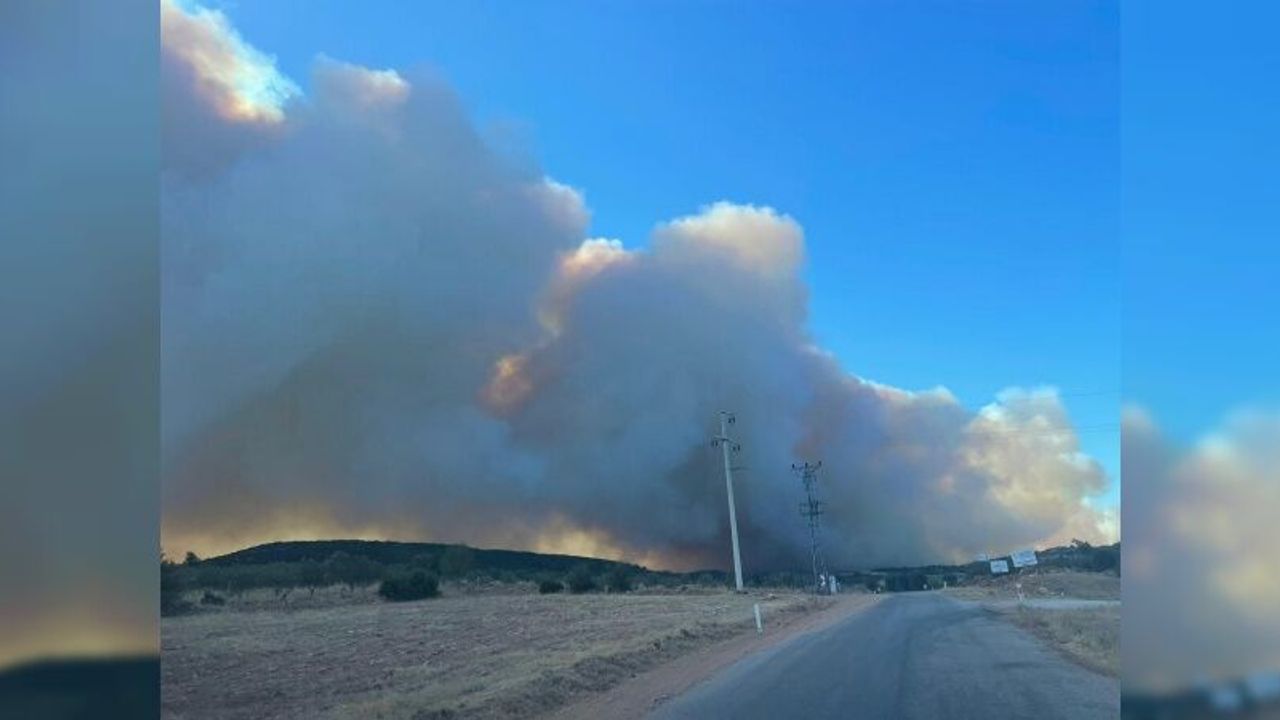Manisa’da itfaiye ekiplerinin yangınla mücadelesi sürüyor