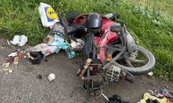 Manisa'da devrilen motosikletin sürücüsü ağır yaralandı