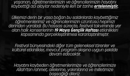 Mesir Festivali konserleri ertelendi