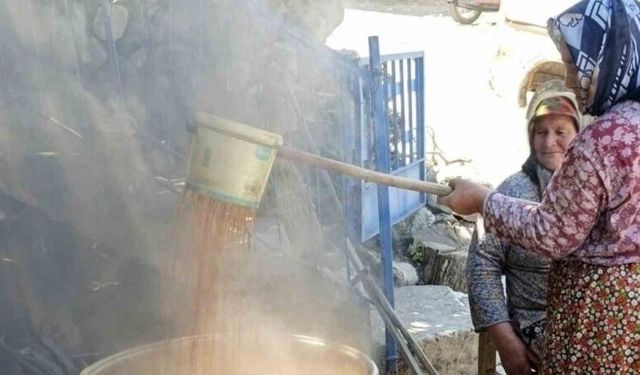 Selendi’de şifa kaynağı pekmez kaynatılmaya başlandı