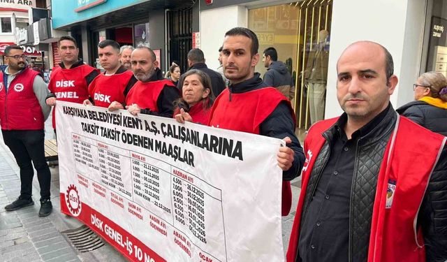 Karşıyaka Belediyesinde maaş alamayan işçiler sokağa döküldü