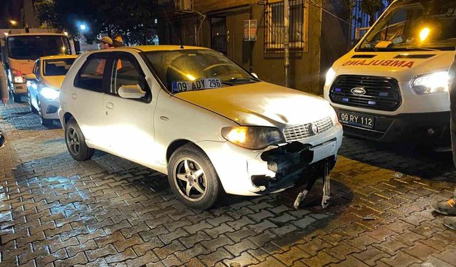 Otomobille çarpışan motosikletin sürücüsü yaralandı