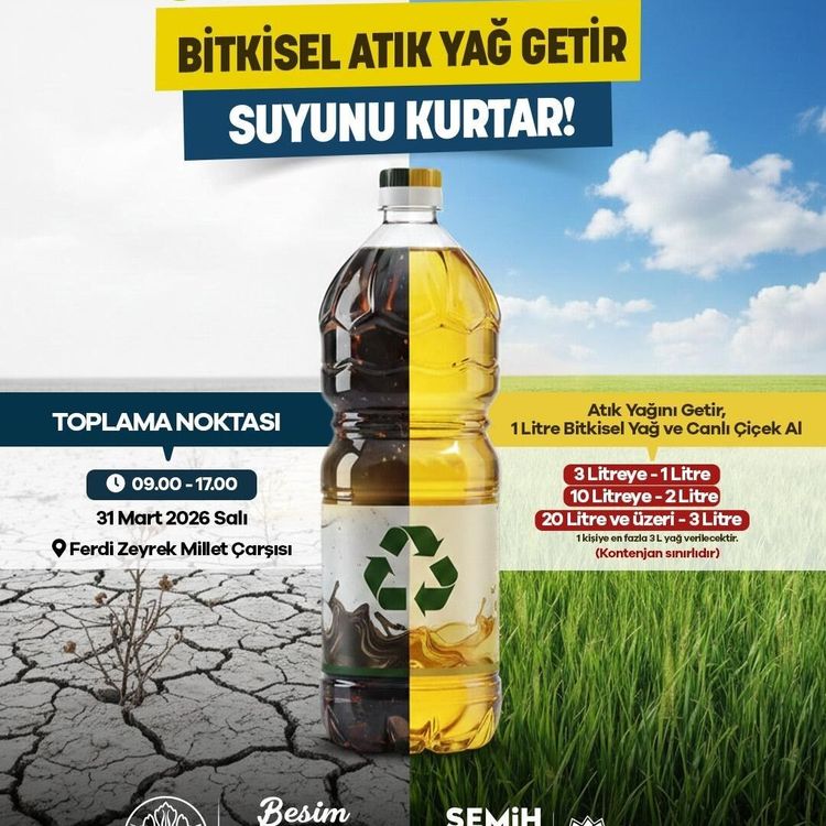 Manisa'da 'atık yağını getir, suyunu kurtar' kampanyası