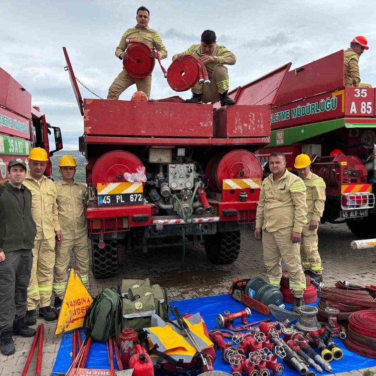 Demirci'de orman yangınlarına karşı uygulamalı eğitim