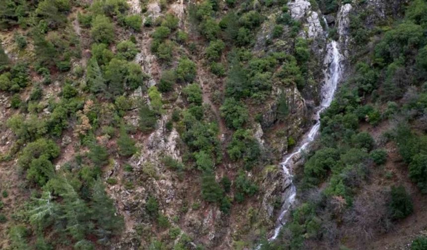 Taşkınlara neden olan yağmurlar kuruyan şelaleyi canlandırdı