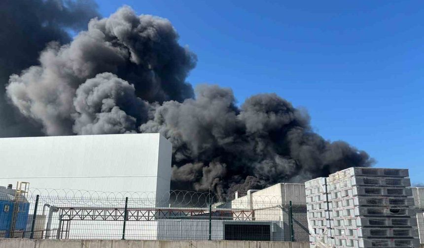 Oyuncak fabrikasında çıkan yangın korkuttu