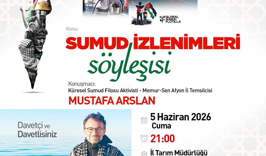 Manisa'da "Sumud İzlenimleri" Söyleşisi: Aktivist Mustafa Arslan Yaşananları Anlatacak